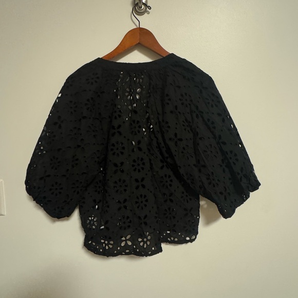 Joe's Jeans Black Eyelet Blouse - Picture 8 of 8